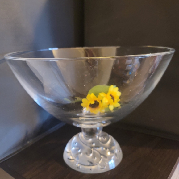 VINTAGE CRYSTAL FOOTED BOWL BY D'ARQUES - DURAND. MADE IN FRANCE - Picture 1 of 6